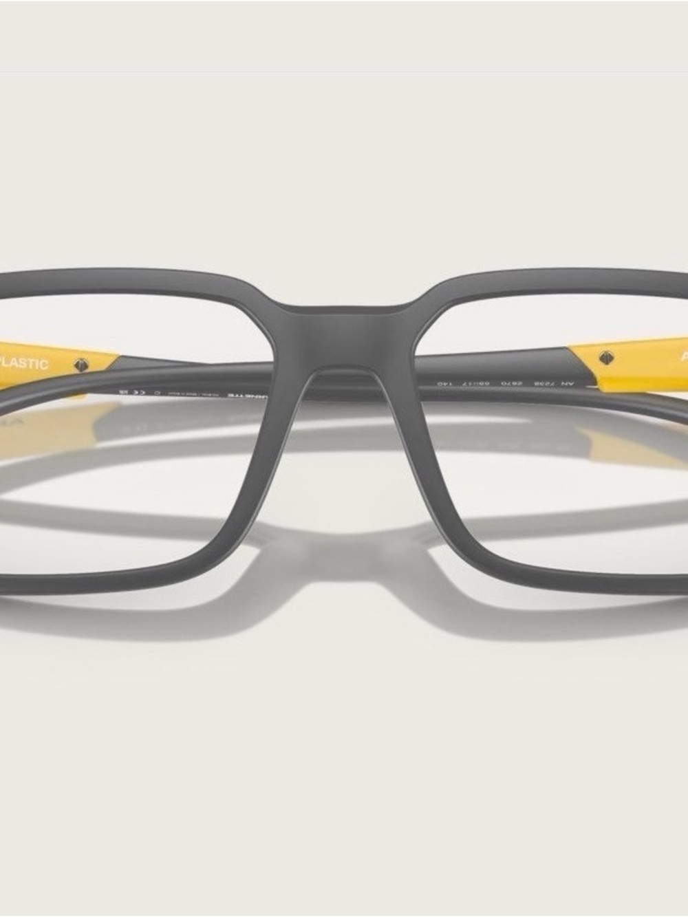 Matte Gray and Yellow Rectangle Eyeglasses